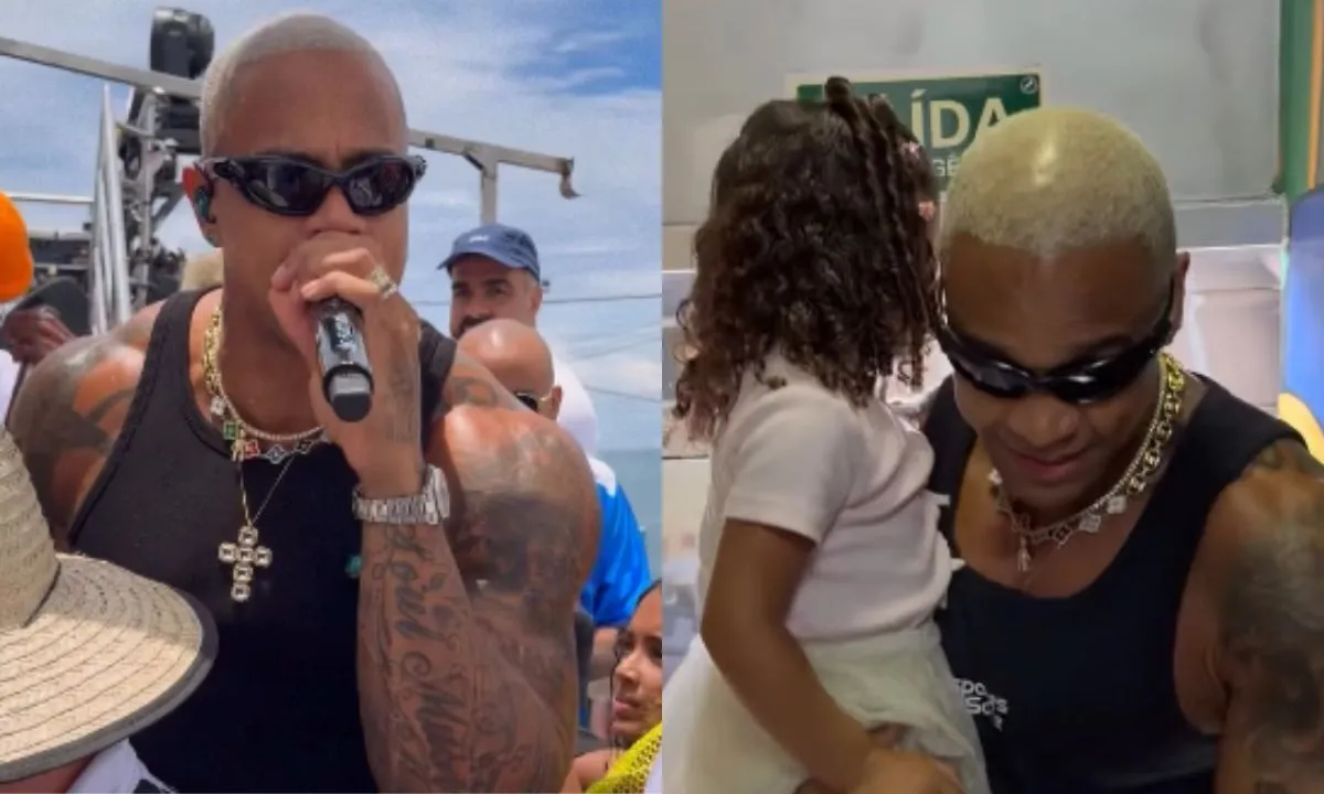 Imagem de Léo Santana leva filha e convidados especiais para trio em Arrastão